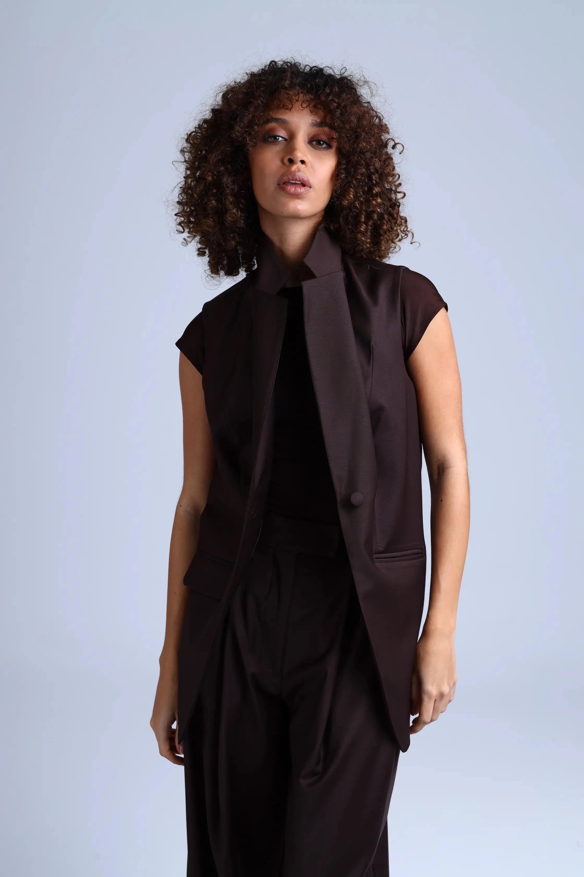 Monica Italian Design Brown Virgin Wool Suit