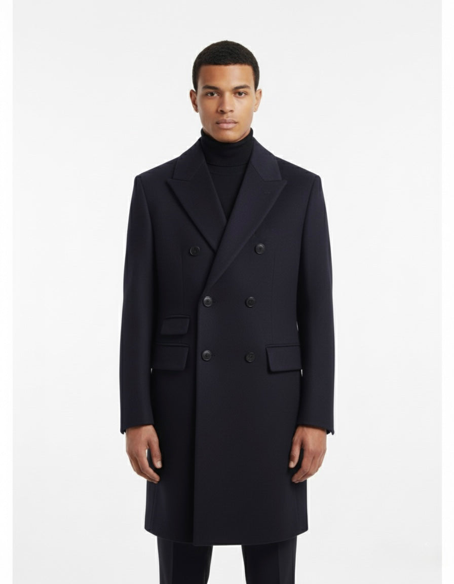 Classic 3/4 Length Wool Overcoat