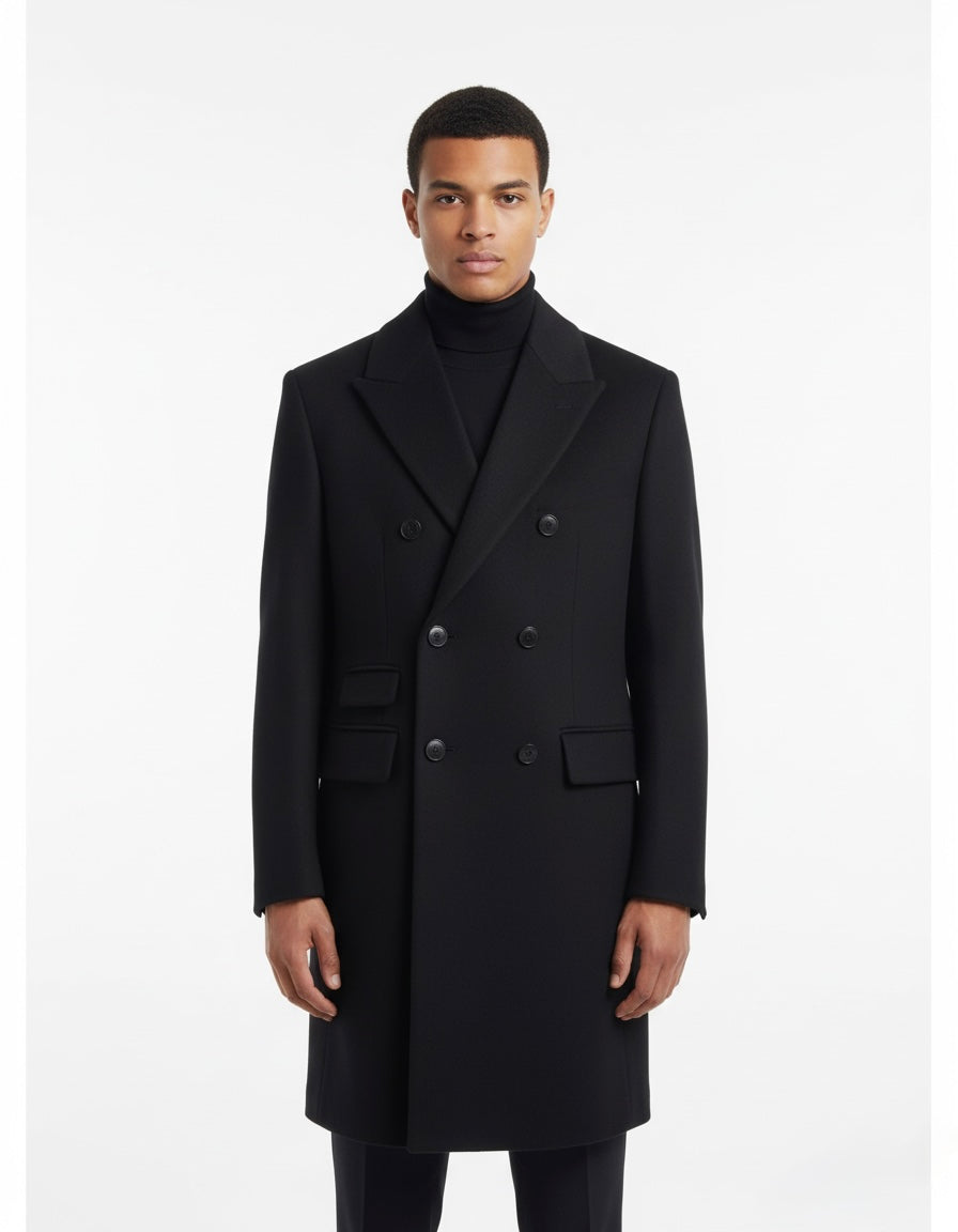 Classic 3/4 Length Wool Overcoat