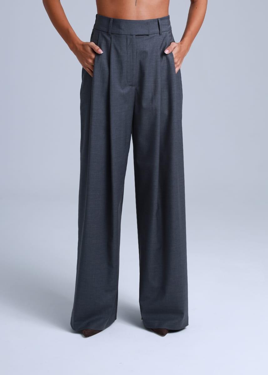 Sophia Suit Wide Style Grey Virgin Wool Pants