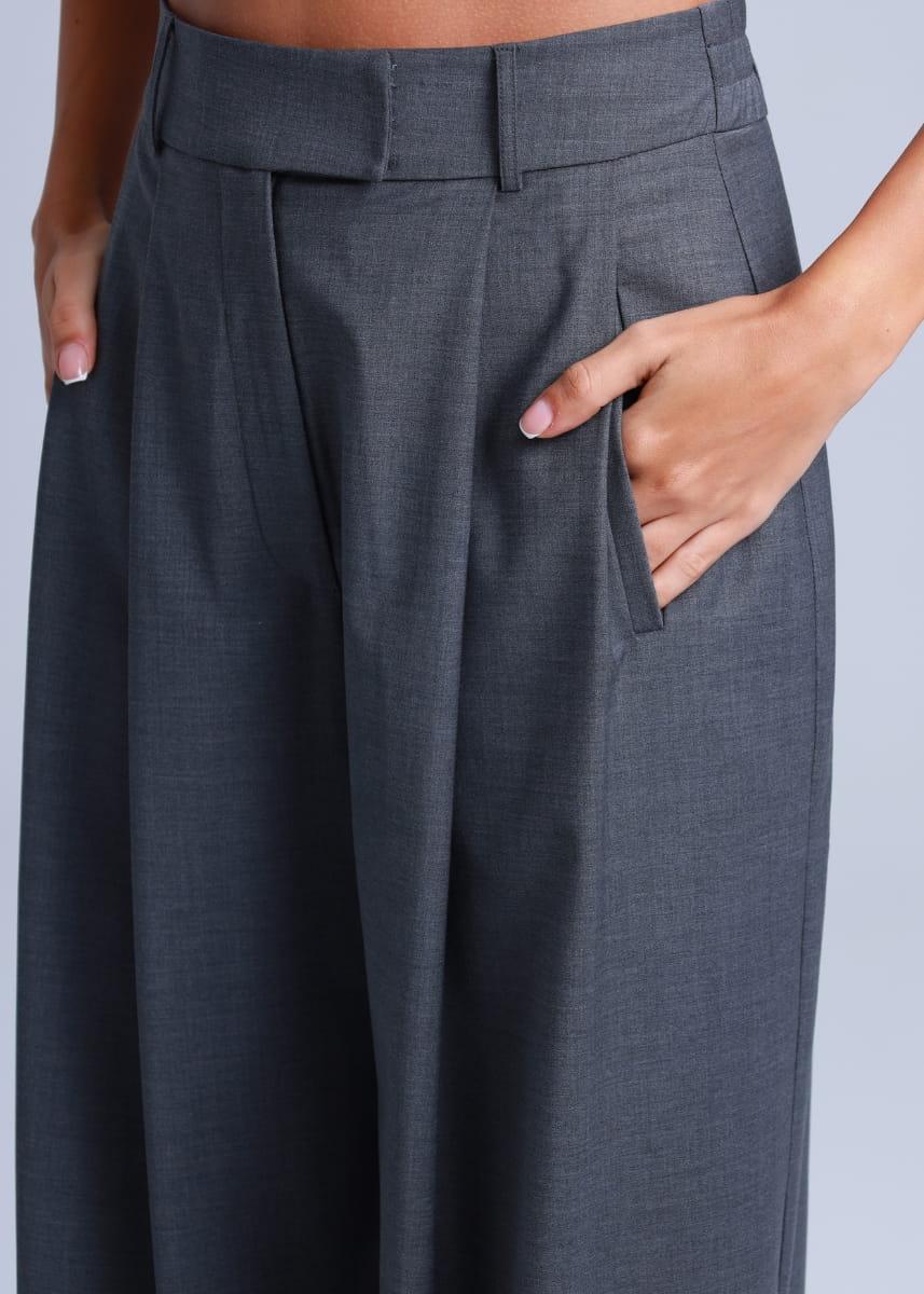 Sophia Suit Wide Style Grey Virgin Wool Pants