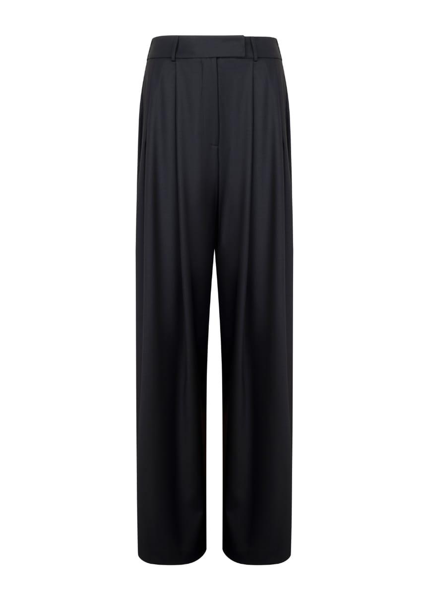 Liza Suit Wide Style Black Virgin Wool Pants