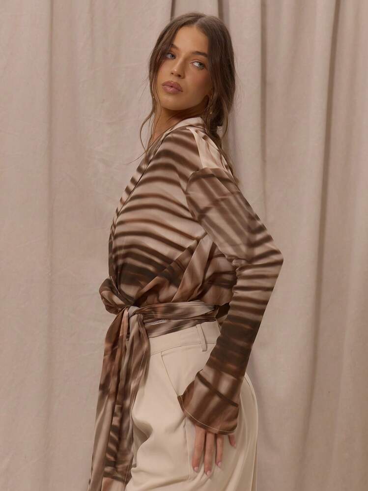 Multicolor Wrap Blouse