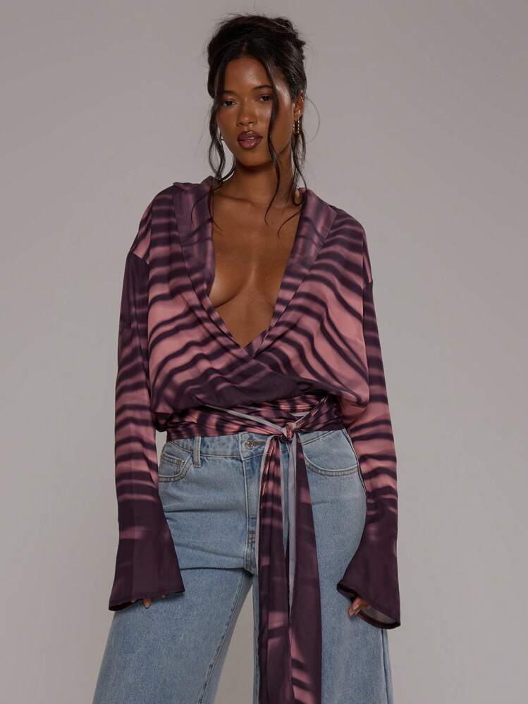 Multicolor Wrap Blouse