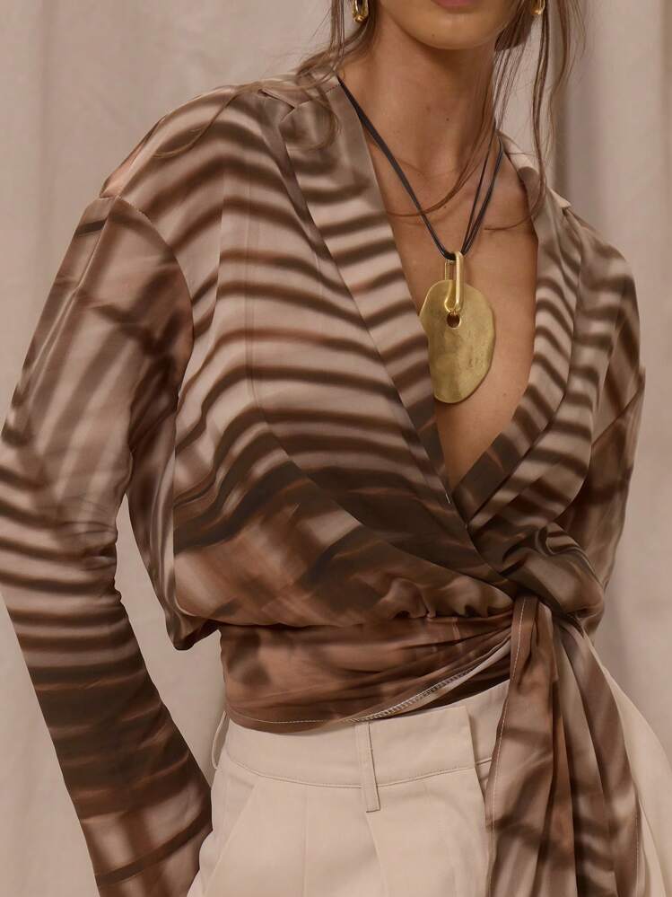 Multicolor Wrap Blouse